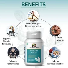 BODY GROW Fast Weight Gain Pills Muscle Gainer WEGHT GAIN 60 CAPSULES- Men USA