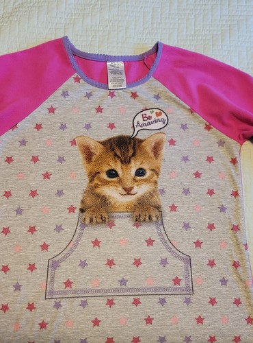 Komar Kids Girls Sleepwear/ "Be Amazing" Kitten/Flame Resistant/ Size XL (14-16) - Picture 4 of 14