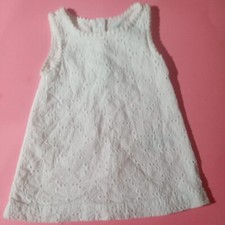 Genuine Kids by Oshkosh White Sleeveless Floral Eyelet Dress Size 12 Months