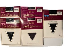 NEW 5 Packages Hanes Silk Reflections Pantyhose Size CD Black 715  717