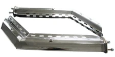 Pair 30'' 45 Degree Angled Stainless Steel Mud Flap Hanger 2.5" Bolt Spacing