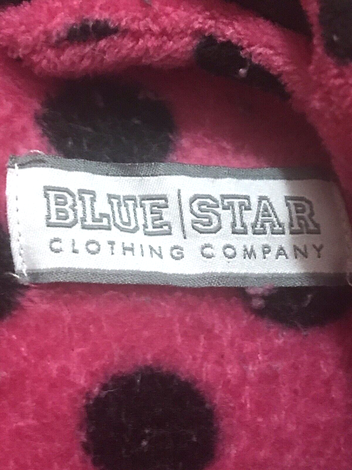 Blue Star Clothing Co. Pink With Black Polka Dots Bath Robe With Belt