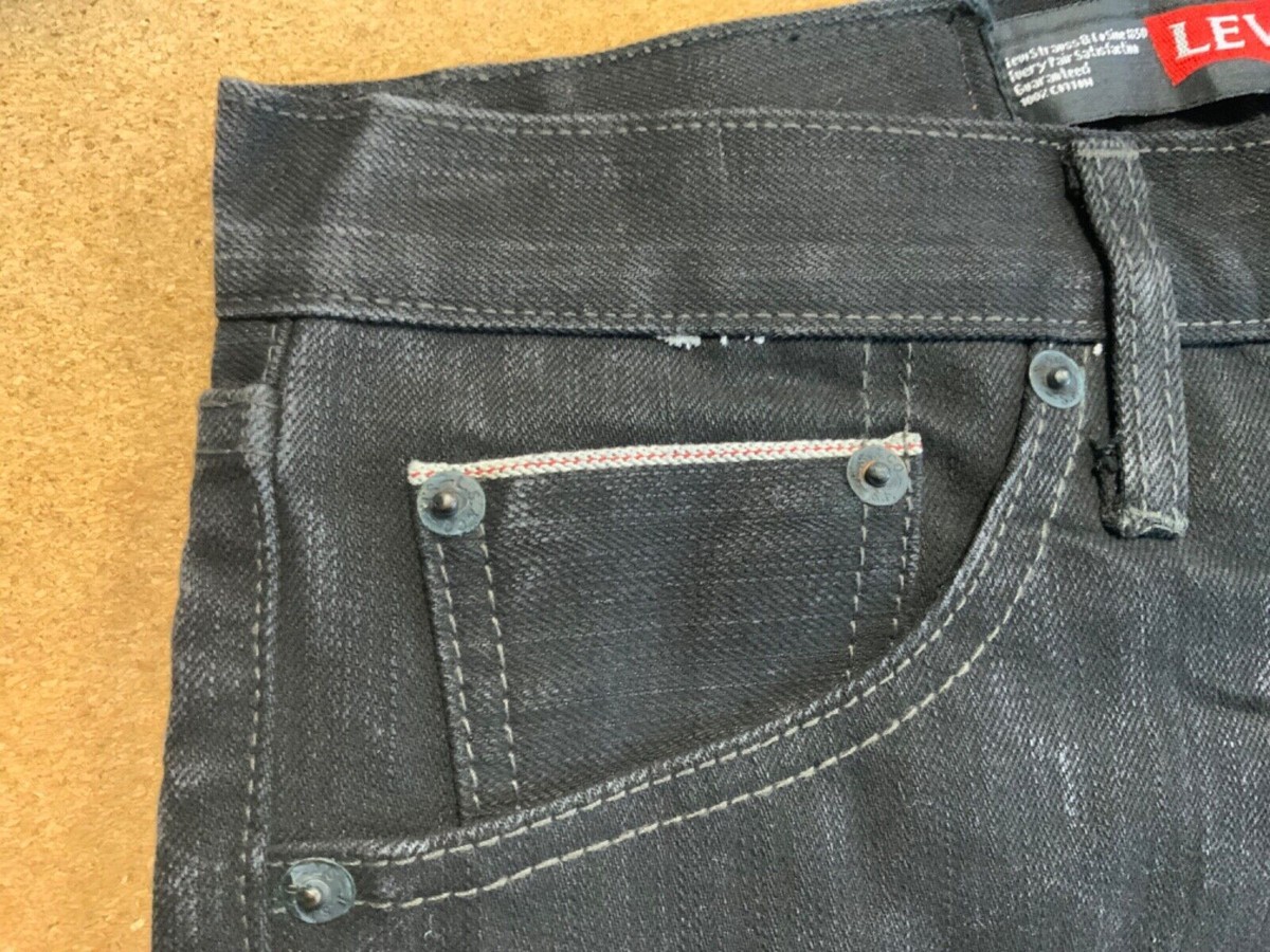 LEVIS BLACK 501XX BIG E RED TAB SELVEDGE JEANS VINTAGE STYLE LEVIS BLACK 501XX BIG E RED TAB SELVEDGE JEANS VINTAGE STYLE