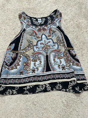 Bila Womens Shirt Size Large Multicolor Floral Print Lightweight Flowy