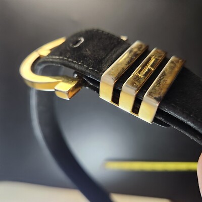 Salvadore Ferragamo Black Suede Leather Vintage women belt  display picture 2