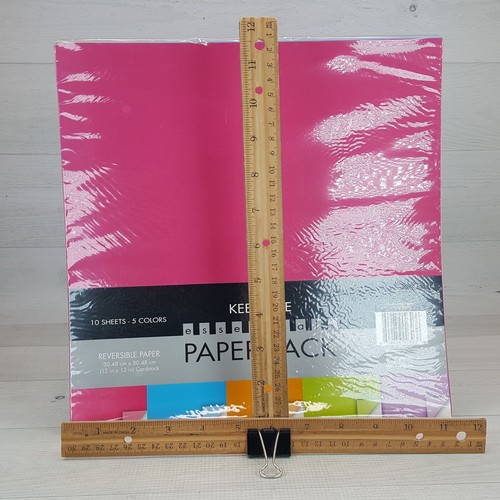 Keepsake 12x12" Cardstock Reversible Paper Pack 10 Sheets 5 Colors #S-114 Sealed - Picture 7 of 7