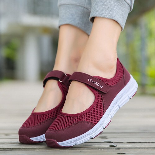 Scarpe da passeggio estive piatte casual Mary Jane da lavoro donna sandali larghi comfort taglia - Foto 1 di 29