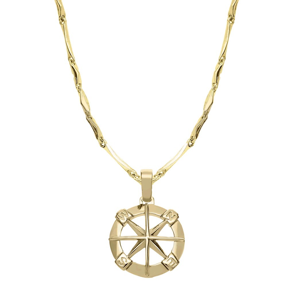 Pink Wind Rose Necklace in 18K Yellow Gold-image