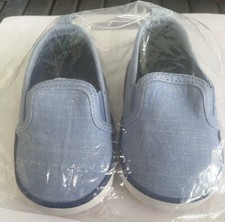 Old Navy Infant Unisex Lite Blue Canvas Slip On Shoes Sz 6-12 Months
