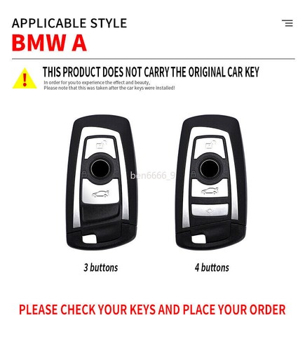 Galvanized Alloy Car Key Fob Case Cover For BMW 3 4 5 Series F20 F21 F30 F31 F25 - Picture 3 of 19