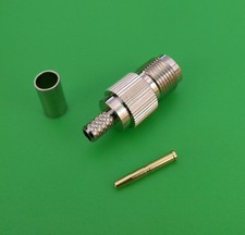  1 PACK 75 Ohm TNC Female 3-PC Crimp-On Connector RG58 RG142 LMR195