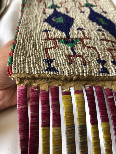 Antique Native American Beaded Sioux Pipebag - 第 7/8 張圖片