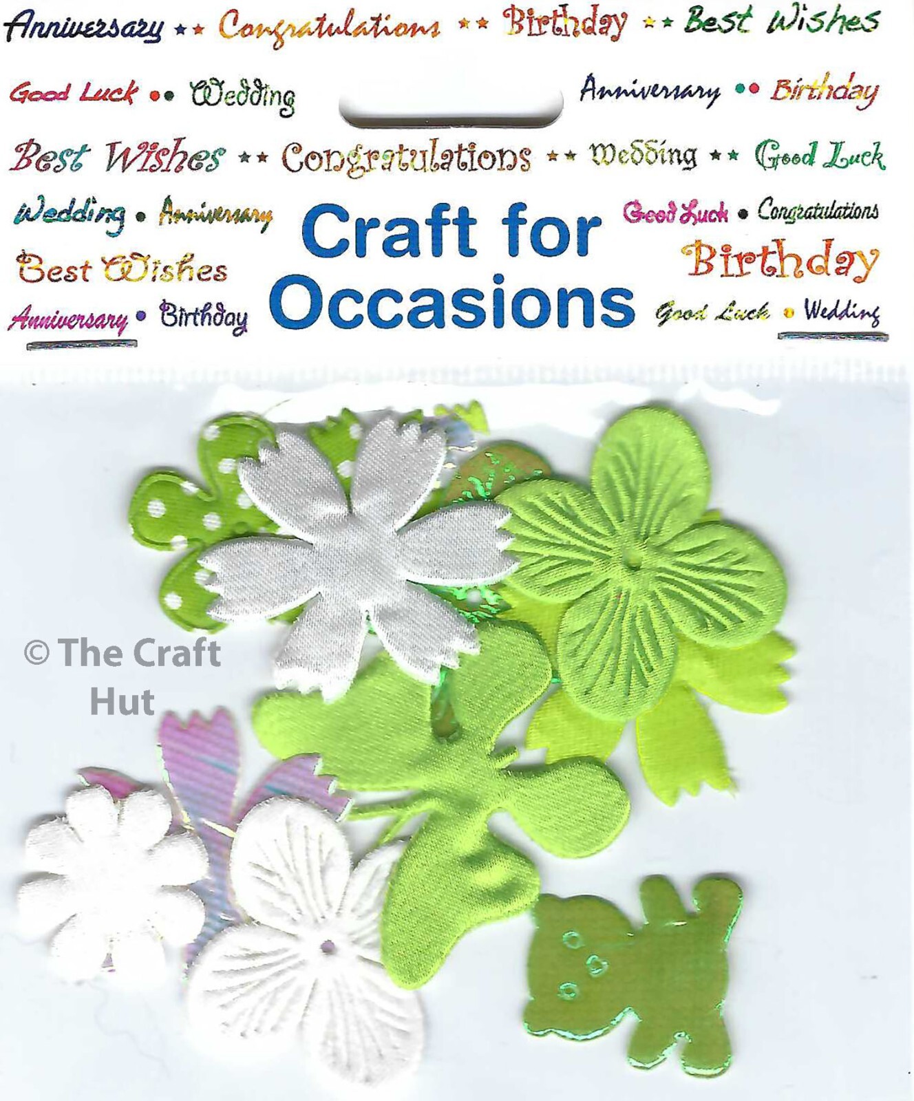 Trimits Craft Embellishments Scrapbook Card Making Green Flower Mix New