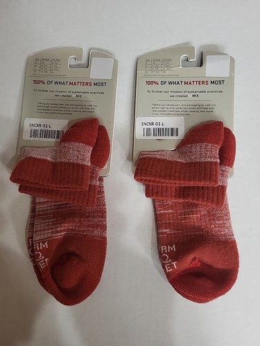 2pk Farm To Feet Remix Light Cushion 1/4 Unisex Crew Socks Collegiate Red Sz L - 第 2/4 張圖片