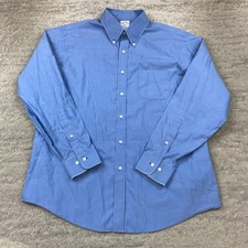 Vintage Brooks Brothers Oxford Button Shirt 16.5 - 4/5 Blue OCBD Formal Mens 90s