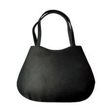 Vintage Black Satin Beaded Evening Bag Purse Formal Shoulder Handbag Y2K