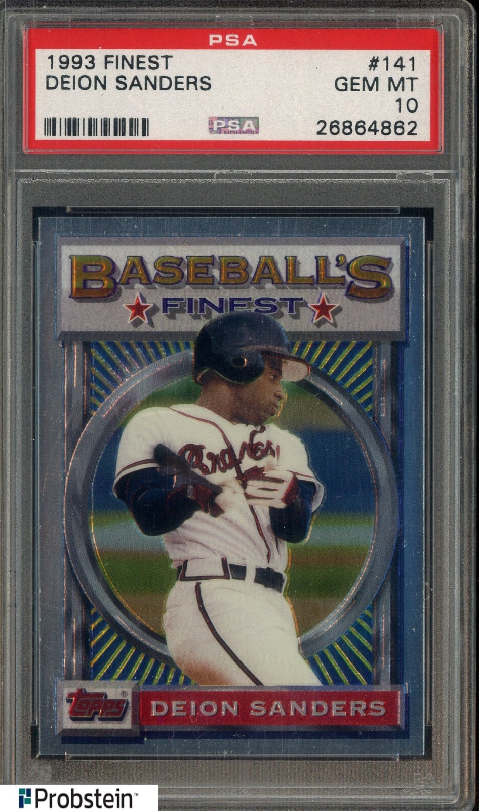 1993 Topps Finest #141 Deion Sanders Atlanta Braves HOF PSA 10 GEM MINT