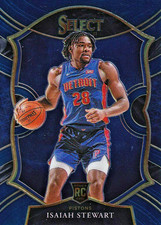 2020-21 Panini Select #76 Isaiah Stewart Blue Rookie Card (RC) Detroit Pistons
