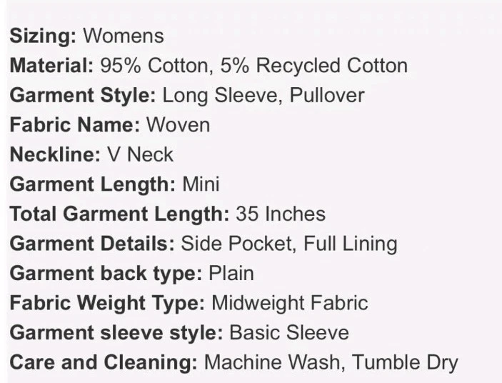 Mini abito Kate Spade Target classico rosa popeline manica lunga nero bianco XL NUOVO CON ETICHETTE