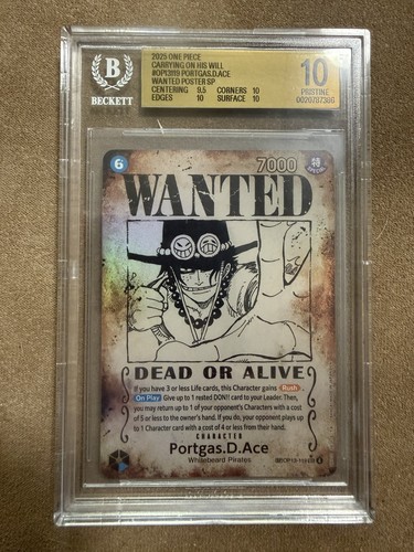 Portgas.D.Ace (Wanted Poster) graded BGS 10 for sale on eBay