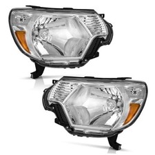 Headlights for OE Replacement Clear Lens I Chrome Housing I Amber Reflector