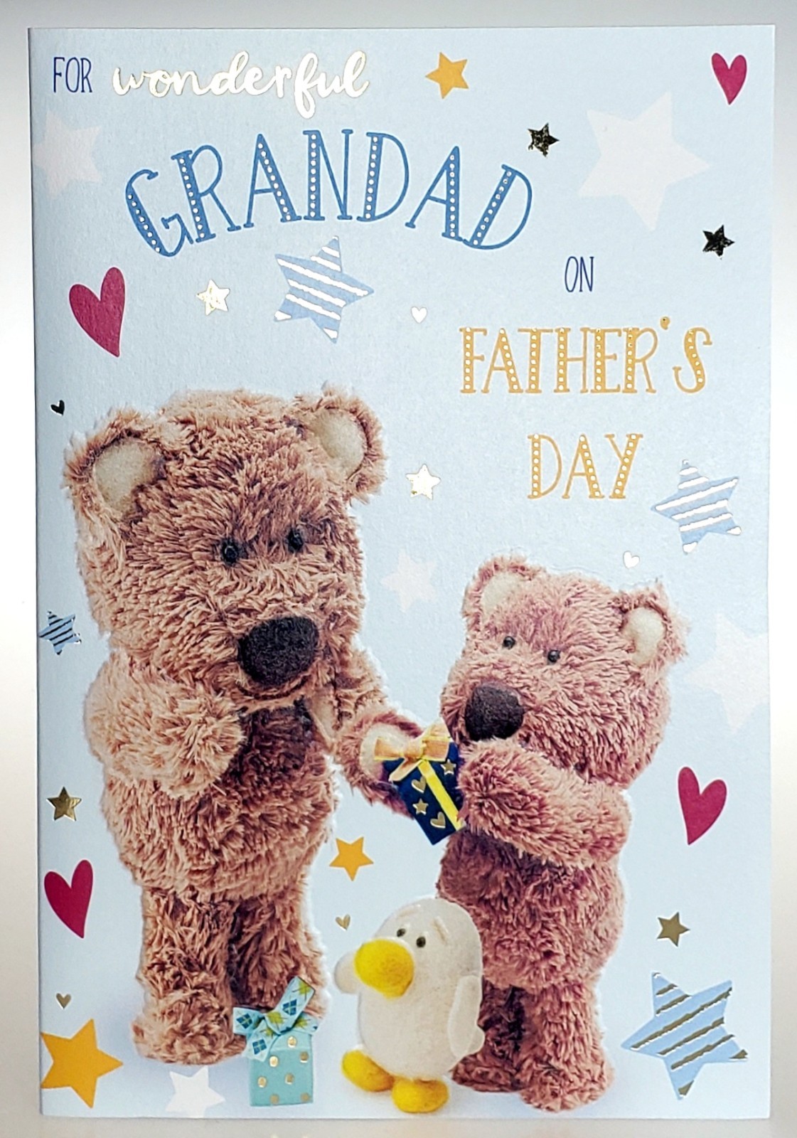 Father's Day Card GRANDAD. 8"" Card *With gold foiling, & paper pages inside*.