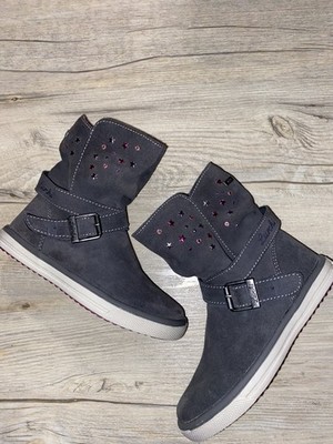Neue Lurchi Kinder Leder Winter Stiefel Savi Tex / Größe 26 / Grau mit Sternen