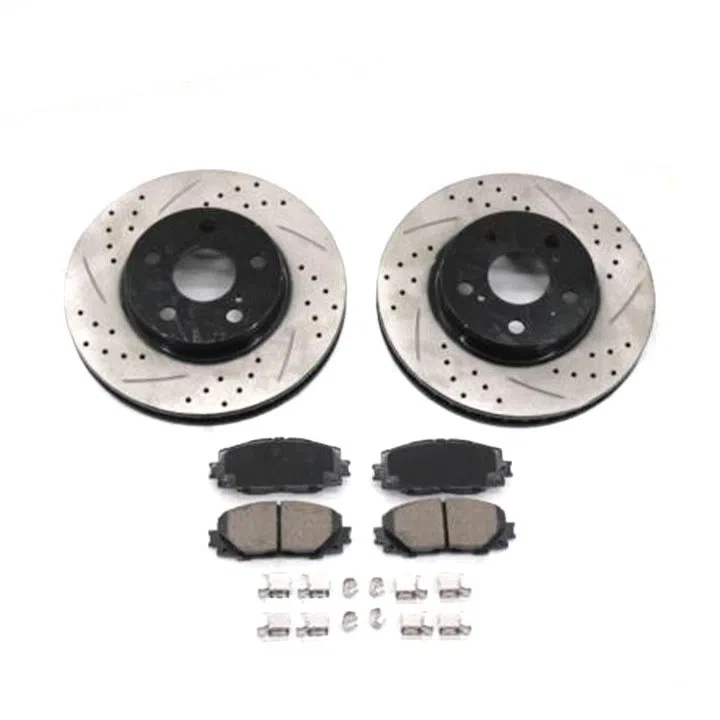 Rotores de freno delanteros perforados + pastillas de freno de cerámica para Toyota Prius Lexus CT200H- Foto 2 de 4