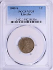 1909-S Lincol Cent (PCGS VF35)