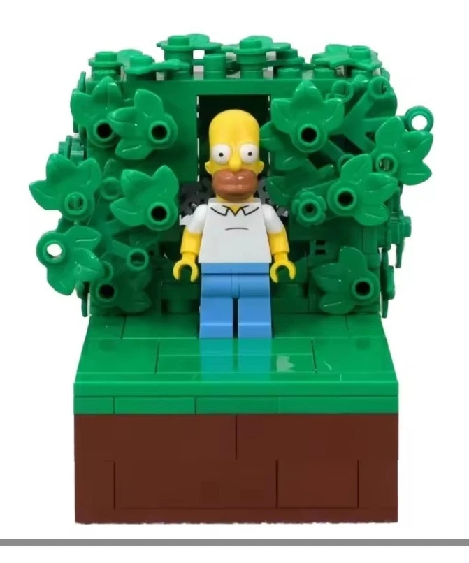 Homer Simpson Disappearing into Bush Meme Building Blocks Set Toy (Not Lego) New - Image 2 of 4