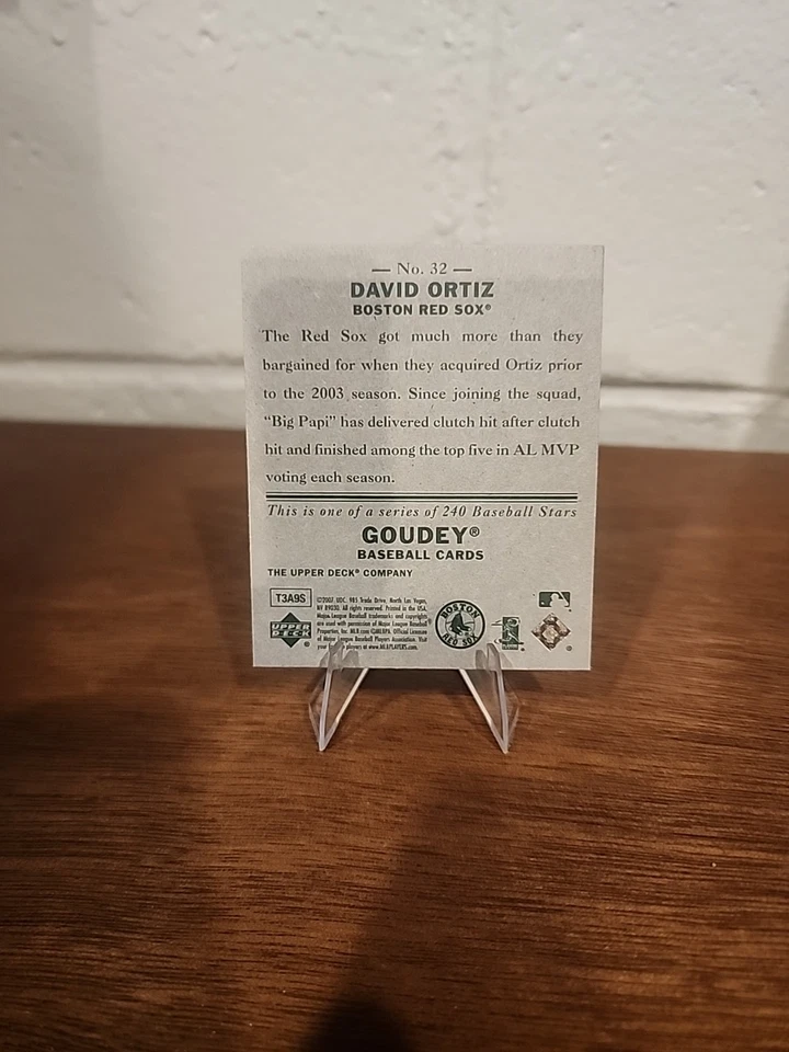 Upper Deck Goudey 2007 - David Ortiz #32 Boston Red Sox Salón de la fama 🔥🔥 Foto 2 de 2