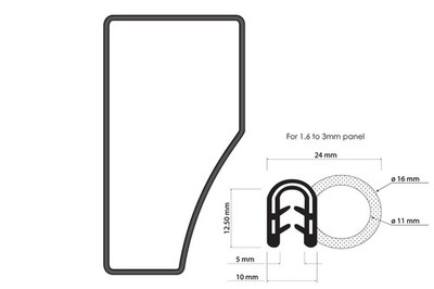 Dichtungsgummi für John Deere , OEM Ref. No.: 59922R, AL164267