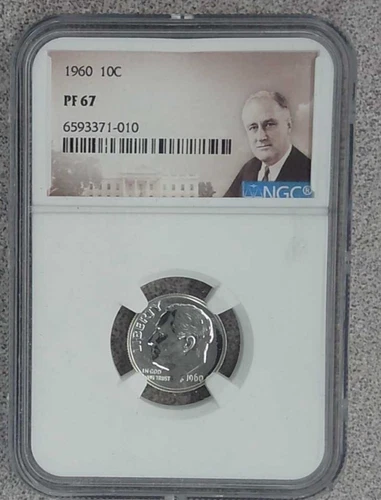 1960 Proof 10 Cent 90% Silver Roosevelt Dime NGC PF67 (010)