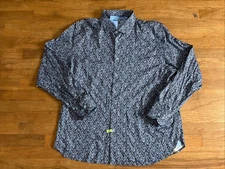 visconti black shirt skull print all over blue mens XXL Long Sleeve Partly Club