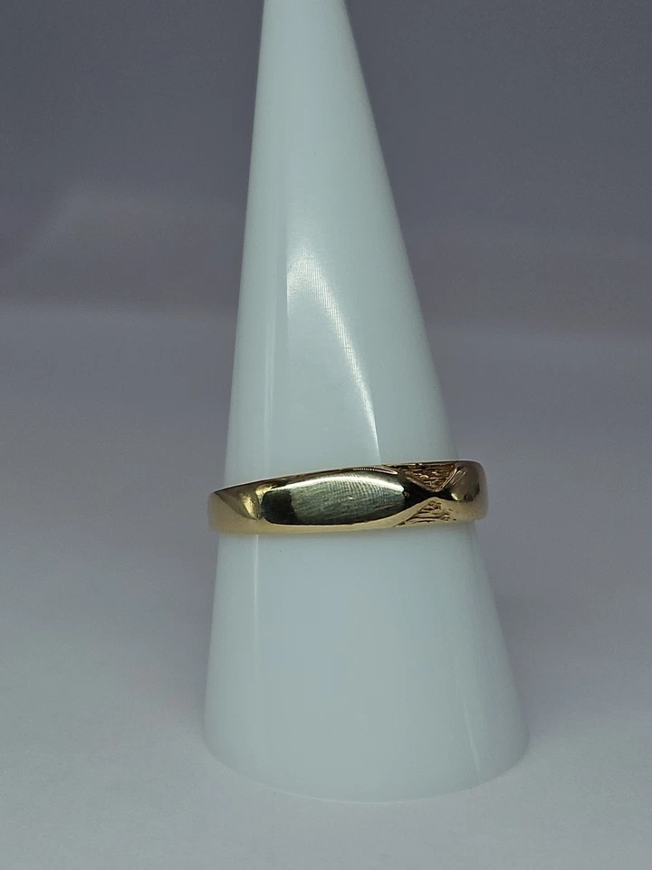 Alianza de boda vintage de oro amarillo de 14 k con recuerdo para hombre talla 10,25 2,77 g Foto 3 de 4