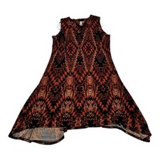 Emma & Michele Plus Size Dress Size 2X Animal geometric Sleeveless Orange