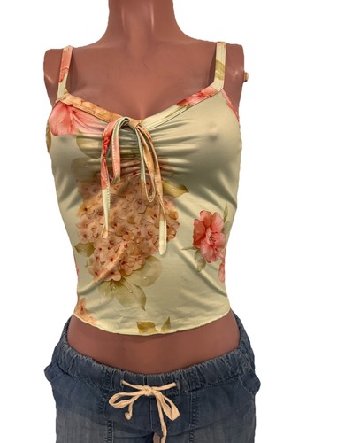 Cute Y2K Inspired Pinched Bust Tank Cami Top S New Going Out Euro Vacay Rave