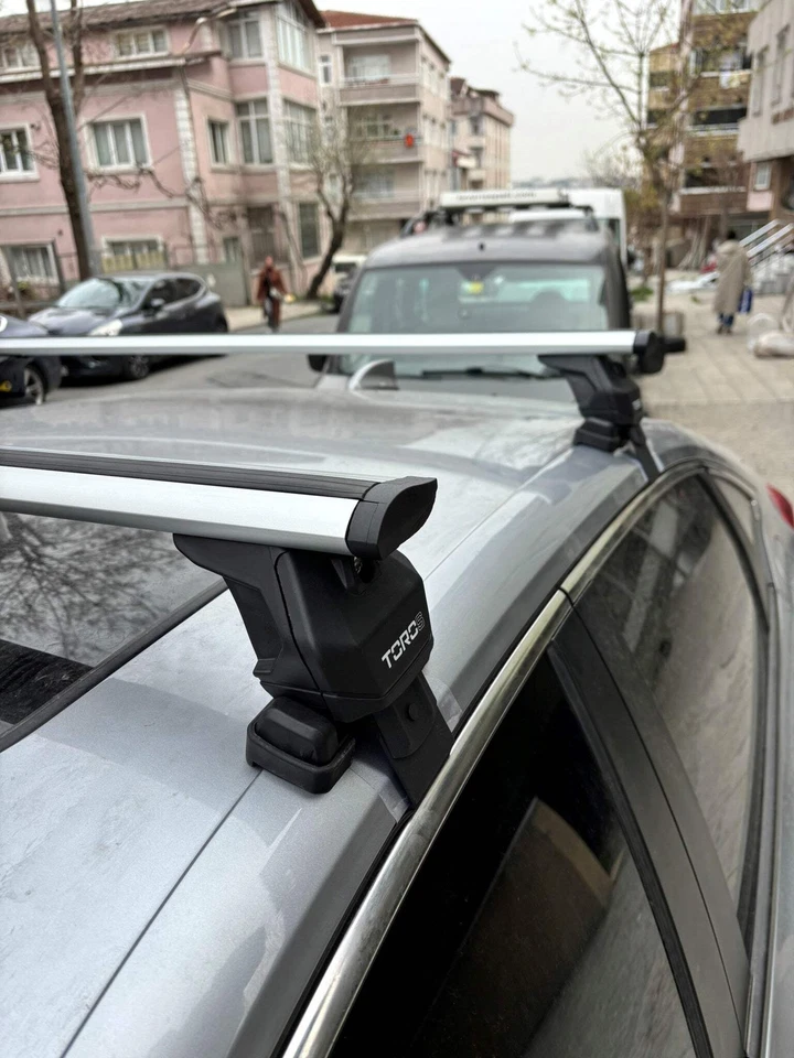 Barras transversales de techo para Honda Civic Hatchback 2021-2025 techo normal aluminio plateado Foto 3 de 4