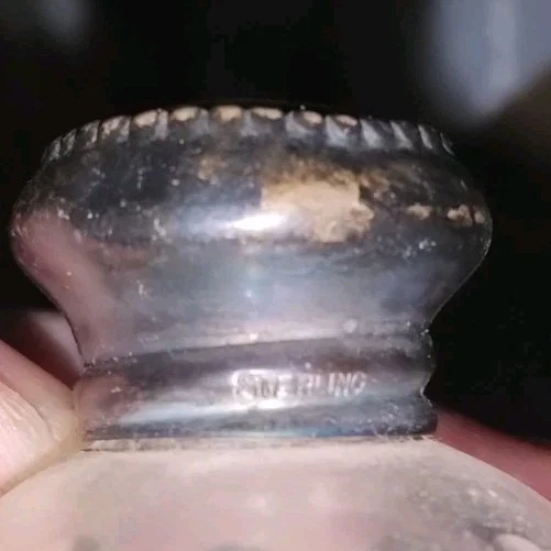 Tapas victorianas de cristal y plata de ley de EE. UU. Foto 3 de 4