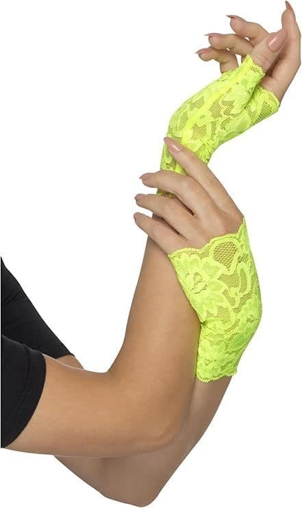 Ladies 1980s Fingerless Lace Gloves