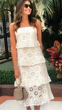 Zimmermann Lumino Daisy Broderie Anglaise Cotton Size 2 AU/UK12 US8 Midi Tiered