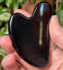 Black Obsidian Gua Sha Tool Scraping Plate Body Facial Massage Worry Stone Palm