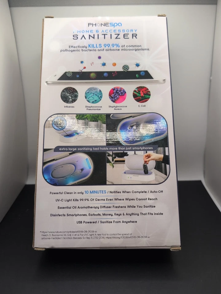 TZUMI Phone Spa Cell Phone & Accessory UV-C Sanitizer (White) Brand New Sealed - Image 2 of 4