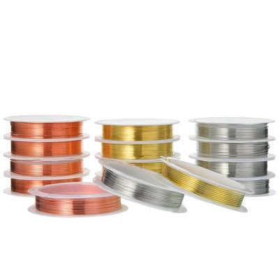 15 Pcs 5 Size Copper Wire 18 20 22 26 32 Gauge Tarnish Resistant Jewelry Wire...
