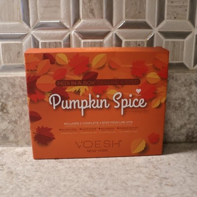 VOESH Pumpkin Spice PEDI IN A BOX 2 Count 4 Step Pedicure Kit