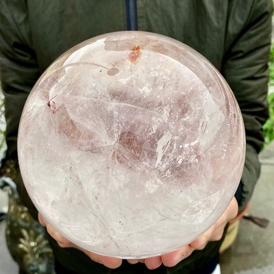11.66LB Large Natural White Crystal Clear Quartz Crystal Sphere Ball Healing