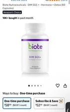 Biote Nutraceuticals - DIM SGS + - Hormone + Detox  (box Of 12 Bottles)