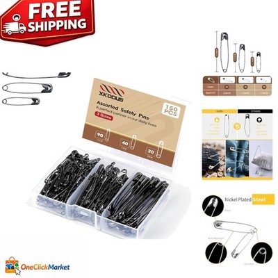 Durable 150 Pcs Assorted Safety Pins - Sharp & Rust Resistant for Everyday Use