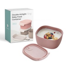 Silicone Baby Food Storage Containers with Airtight Lid, BPA-Free Leak-Proof ...
