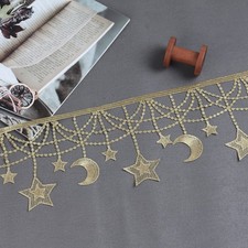 3 Yards Star Gold Lace Trim Tassels Fringe Ribbon Costume Party Decorations